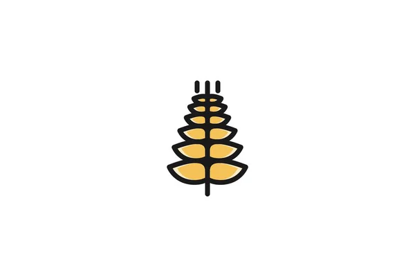 Pšenice Logo Design Inspirace Vektorové Ilustrace — Stockový vektor