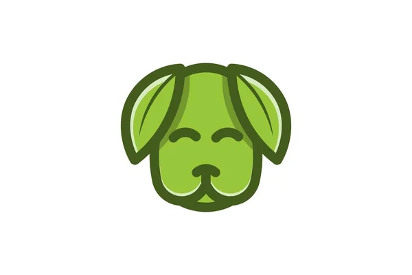 Köpek Yaprağı Hayvan Sağlığı Logosu Ilham Vektör Illüstrasyonu — Stok Vektör