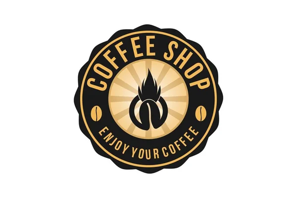 Warme Koffie Vintage Badges Logo Ontwerpt Inspiratie Vectorillustratie — Stockvector