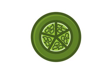 Beyaz arka plan üzerinde Logo tasarımları ilham izole yeşil limon dilimleri