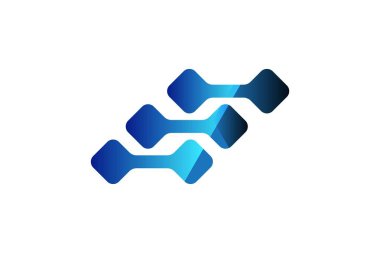 Soyut Dijital Logo tasarımları ilham beyaz arka plan üzerinde izole