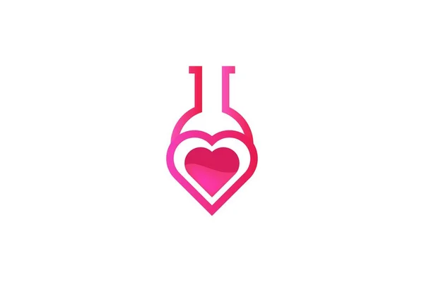Ispirazione Dei Disegni Del Logo Del Laboratorio Amore Isolata Sfondo — Vettoriale Stock