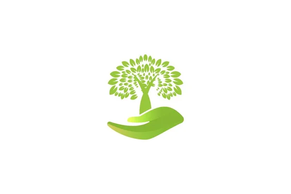 Логотип Уходу Деревьями Проектирует Вдохновение Белом Фоне — стоковый вектор