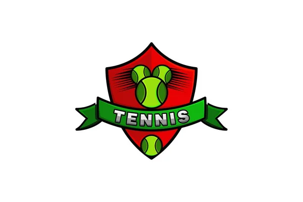 Tennis Emblem Logo Design Inspiration Isolerad Vit Bakgrund — Stock vektor