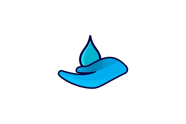 Wassertropfen Und Hand Pflege Logo Designs Inspiration Isoliert Auf Weißem — Stockvektor