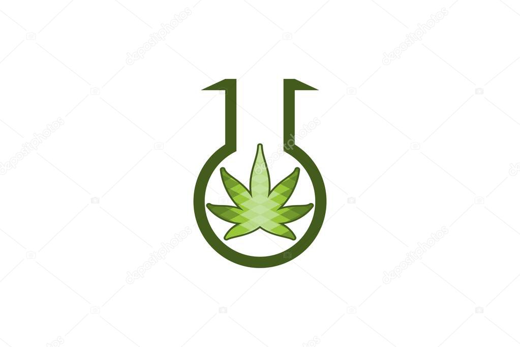 Cannabis Laboratory Logo Designs Inspiration Isolated on White Background