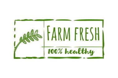 Çiftlik taze etiket Logo tasarımları ilham izole beyaz arka plan üzerinde