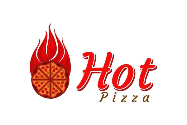 Heiße Pizza Logo Designs Inspiration Isoliert Auf Weißem Hintergrund — Stockvektor
