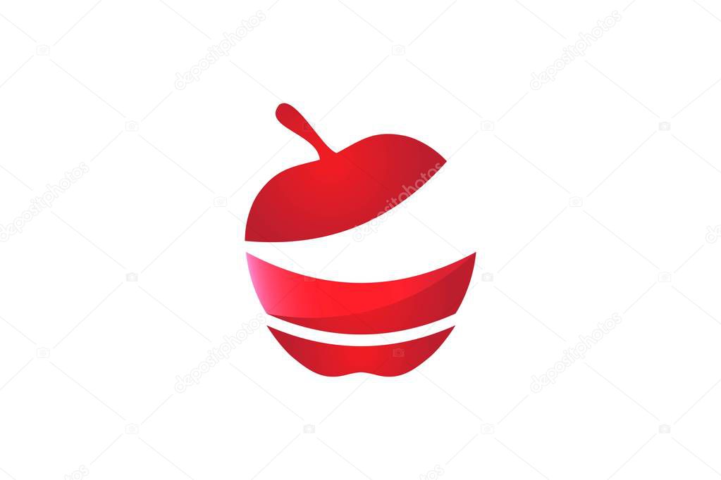 Red Apple Logo Designs Inspiration Isolated on White Background
