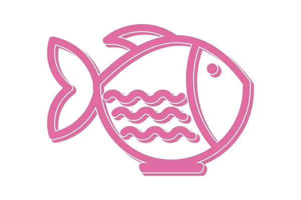 Bol Poisson Japon Restaurant Logo Design Inspiration Isolé Sur Fond — Image vectorielle