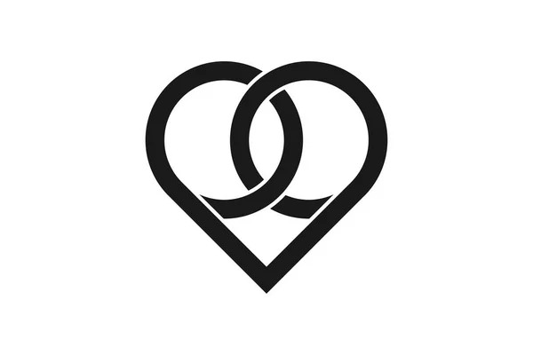 Liebe Und Paar Ring Logo Designs Inspiration Isoliert Auf Weißem — Stockvektor