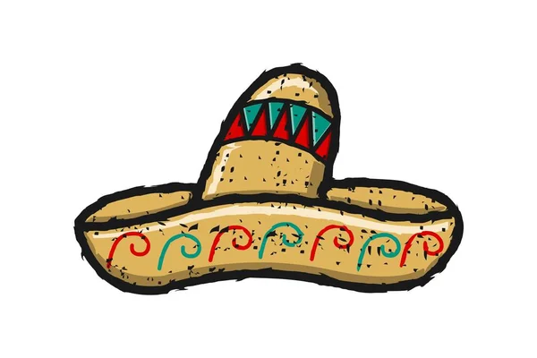 Mexikansk Hatt För Tacos Logotyp Mönster Inspiration Isolerade Vit Bakgrund — Stock vektor