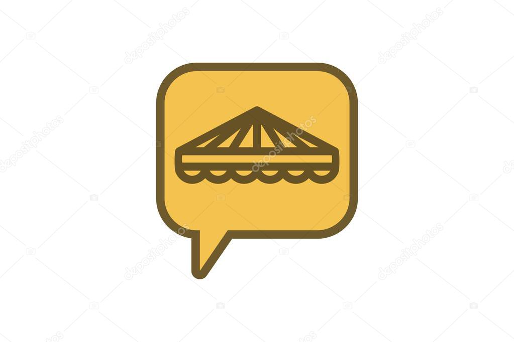 Tent and chat Logo design inspiration Isolated On white Backgrounds