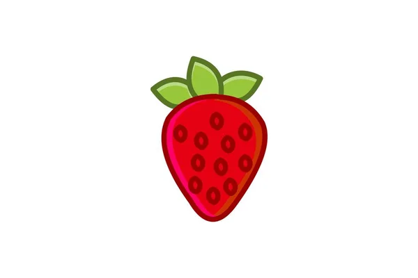 Strawberry Logo Design Inspiration Isolerad Vit Bakgrund — Stock vektor