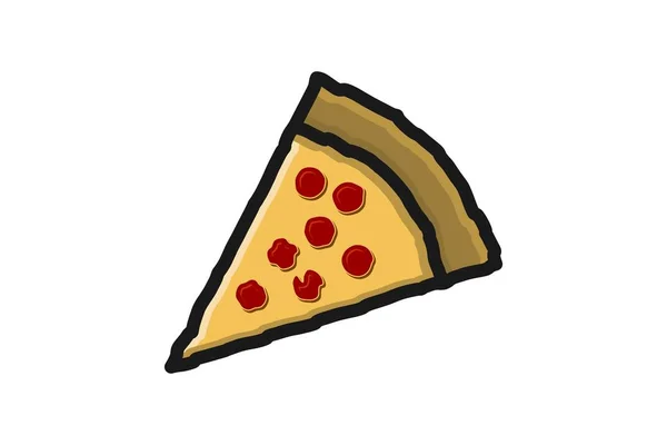 Kawałek Pizzy Izolowane Inspiracji Wzorów Logo Białym Tle — Wektor stockowy