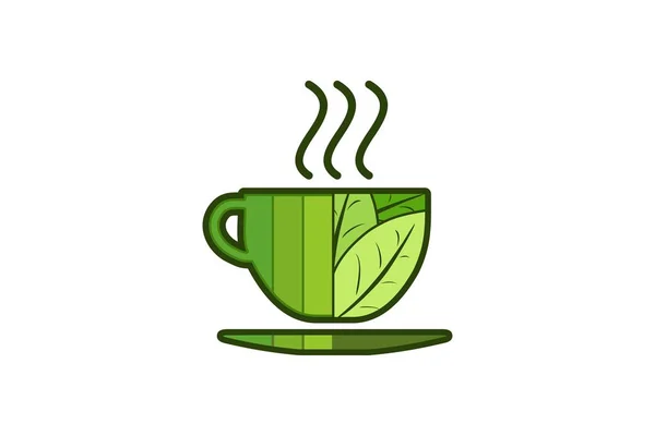 Teetasse Logo Designs Inspiration Isoliert Auf Weißem Hintergrund — Stockvektor