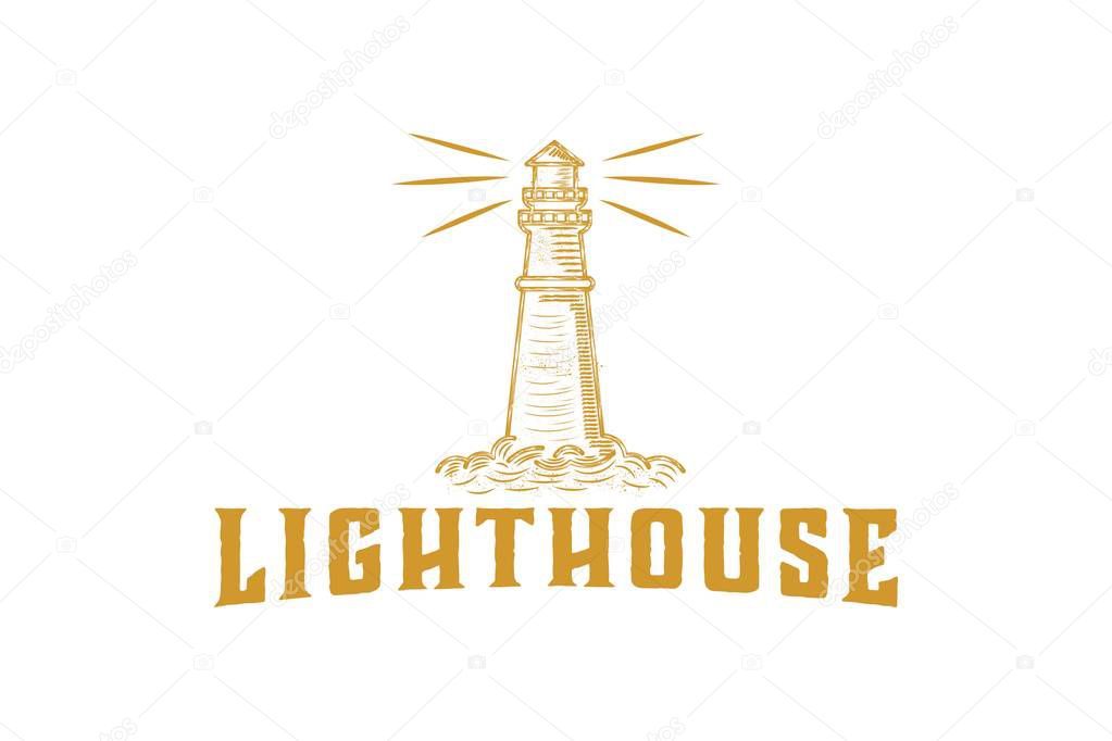 Hand drawn Light house Designs Inspiration Isolated on White Background