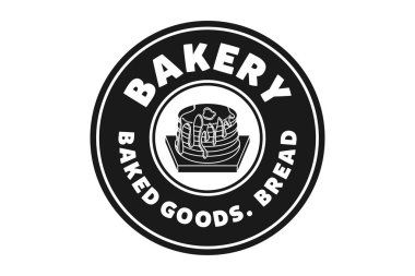 Vintage amblemi kek, ekmek fırın Logo tasarımları ilham izole beyaz arka plan üzerinde