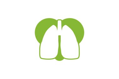 akciğer ve aşk, akciğer sağlıklı logo tasarımları ilham izole beyaz arka plan üzerinde