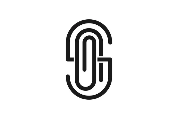 Mono Line Letter Document Klem Logo Ontwerpen Inspiratie Geïsoleerd Witte — Stockvector