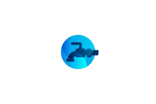 Кран Водопровідних Труб Логотип Сантехніки Дизайн Натхнення Ізольовано Білому Тлі — стоковий вектор
