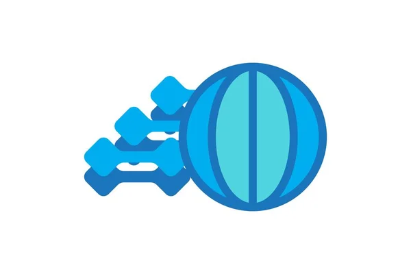 Globen Digital Logotyp Mönster Inspiration Isolerade Vit Bakgrund — Stock vektor