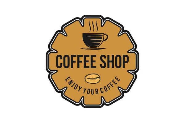 Vintage Koffiehuis Koffie Kopje Logo Ontwerpen Inspiratie Geïsoleerd Witte Achtergrond — Stockvector