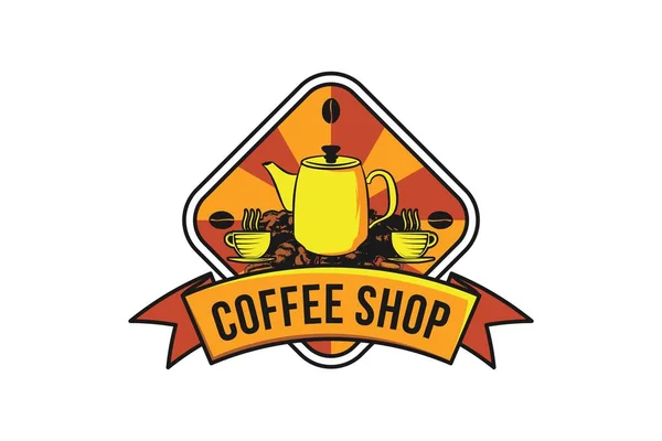 Винтажный Логотип Кофейни Дизайн Вдохновение Изолированы Белом Фоне — стоковый вектор