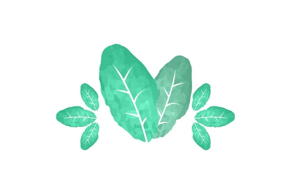 Stapel Van Groene Blad Aquarel Logo Ontwerpen Inspiratie Geïsoleerd Witte — Stockvector