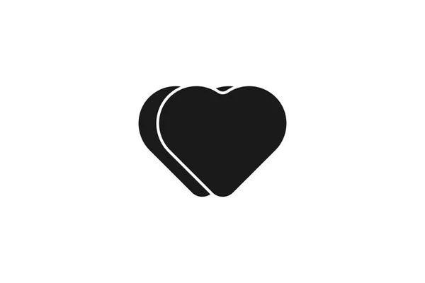 Minimalist Siyah Aşk Simgesi Logo Tasarımları Ilham Izole Beyaz Arka — Stok Vektör