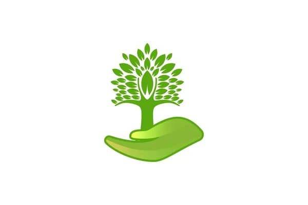 Tree Care Logo Design Inspiration Isolerad Vit Bakgrund — Stock vektor