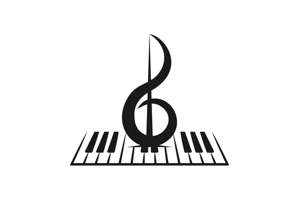 Piano Violon Logo Musical Designs Inspiration Isolé Sur Fond Blanc — Image vectorielle