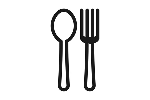 Cucchiaio Forchetta Logo Del Ristorante Disegni Ispirazione Isolato Sfondo Bianco — Vettoriale Stock