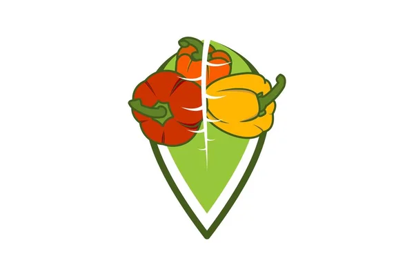 Foglia Mucchio Pomodoro Logo Disegni Ispirazione Isolato Sfondo Bianco — Vettoriale Stock