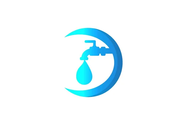 Water Kraan Loodgieter Logo Ontwerpen Inspiratie Geïsoleerd Witte Achtergrond — Stockvector