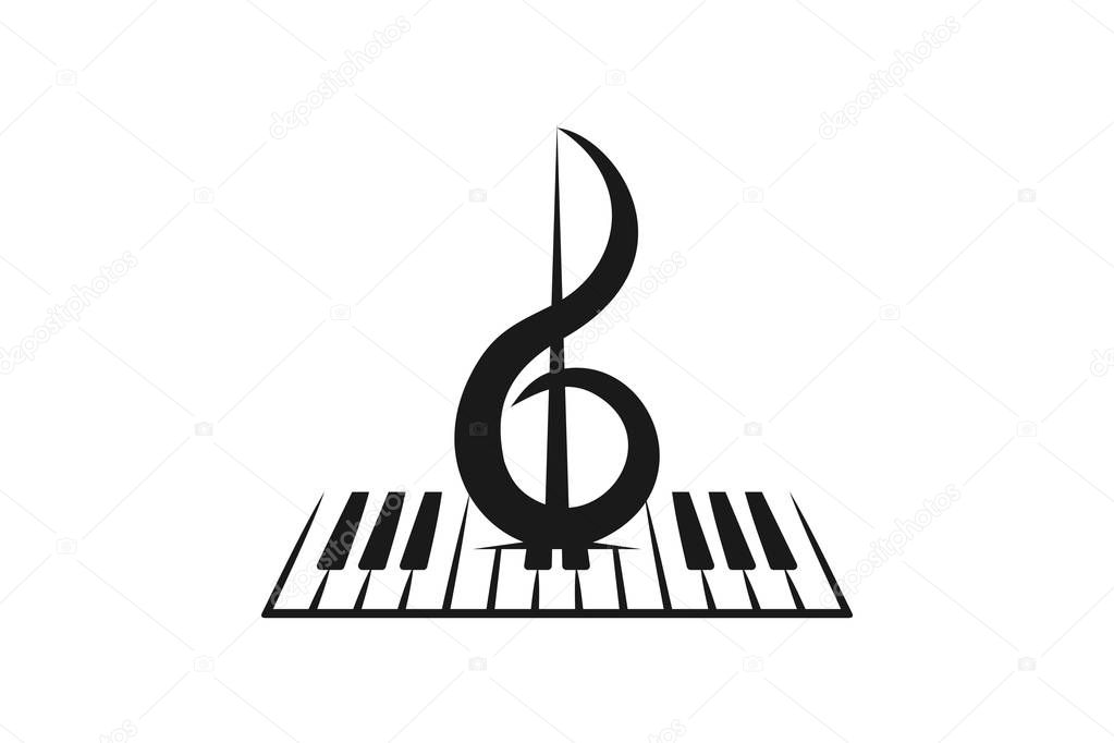 Piano, violin, musical logo Designs Inspiration Isolated on White Background