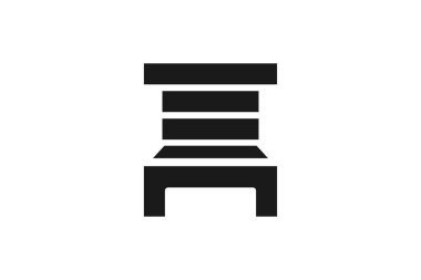 Koltuk, sandalye logo tasarımları ilham izole beyaz arka plan üzerinde