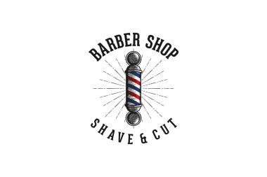 Kuaför kutup, vintage kuaför dükkanı logo tasarımları ilham izole beyaz arka plan üzerinde