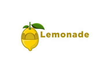 sarı limonata, suyu logo tasarımları ilham izole beyaz arka plan üzerinde