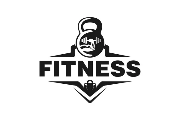 Fitness Logotypen Emblem Mönster Inspiration Isolerade Vit Bakgrund — Stock vektor