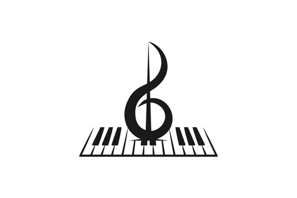 Fiol Piano Instrument Musikaliska Logotyp Mönster Inspiration Isolerade Vit Bakgrund — Stock vektor