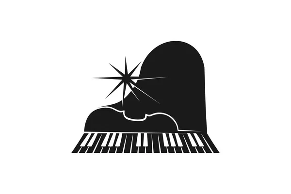 Скрипка Фортепиано Инструмент Музыкальный Логотип — стоковый вектор