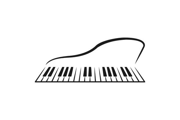 Piano Instrument Musikalisk Logotyp Designs Inspiration Isolerad Vit Bakgrund — Stock vektor