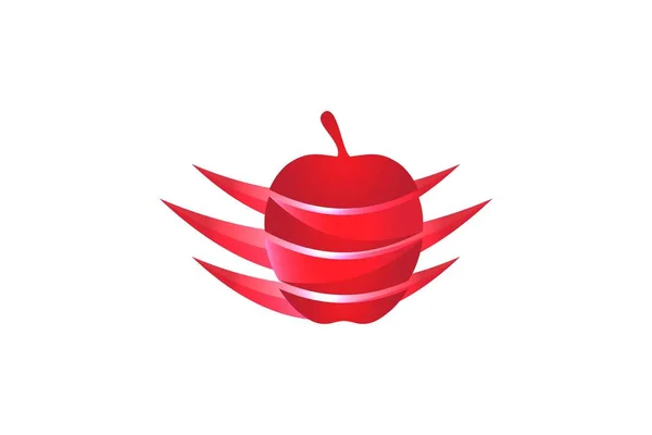 Roter Apfel Logo Designs Inspiration Isoliert Auf Weißem Hintergrund — Stockvektor