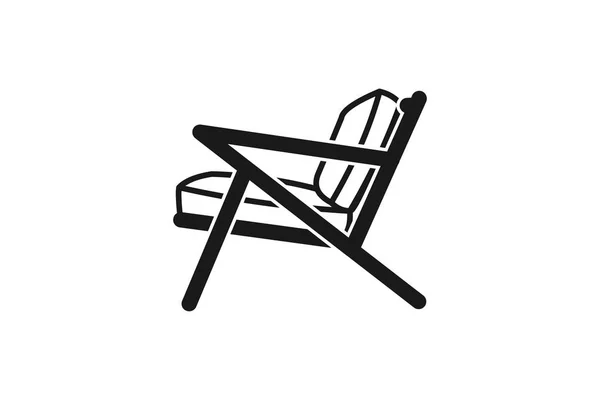 Assise Chaise Mono Line Logo Designs Inspiration Isolé Sur Fond — Image vectorielle