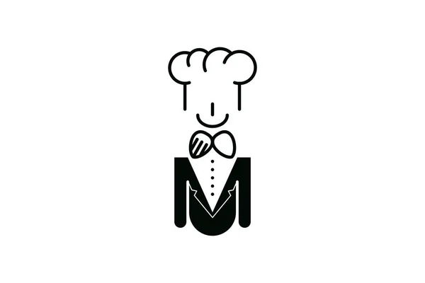 Kuchař Logo Vzory Inspirace Izolované Bílém Pozadí — Stockový vektor