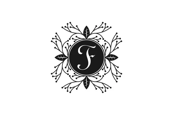 Elegante Monograma Floral Letra Para Casamento Logotipo Boutique Projetos Inspiração — Vetor de Stock