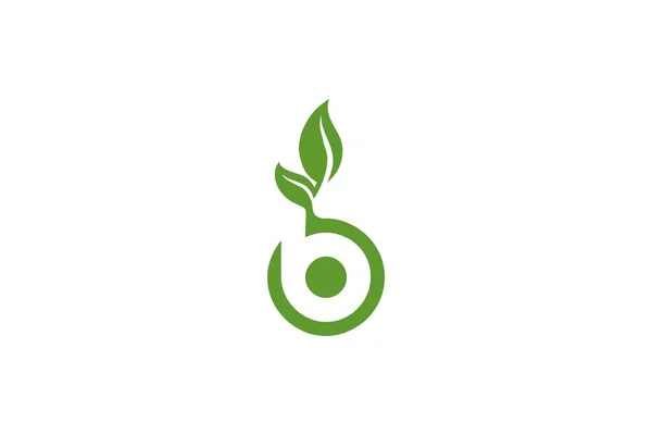 Písmeno Přírodní List Logo Vzory Inspirace Izolované Bílém Pozadí — Stockový vektor