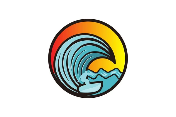 Sörf Adam Beyaz Arka Plan Üzerinde Logo Tasarımları Ilham Izole — Stok Vektör