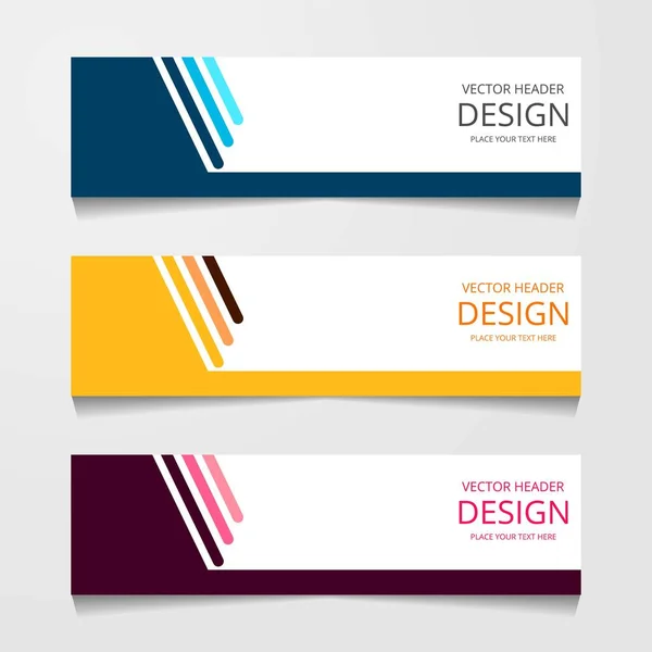 Abstract Ontwerp Banner Websjabloon Met Drie Verschillende Kleur Lay Out — Stockvector